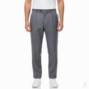 Perry Ellis Portfolio Mens Charcoal Dress Pants Pleated Cuffed Size 42/30 - New